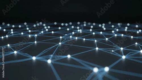 Wallpaper Mural Glowing blue network connections spread across a dark background Torontodigital.ca