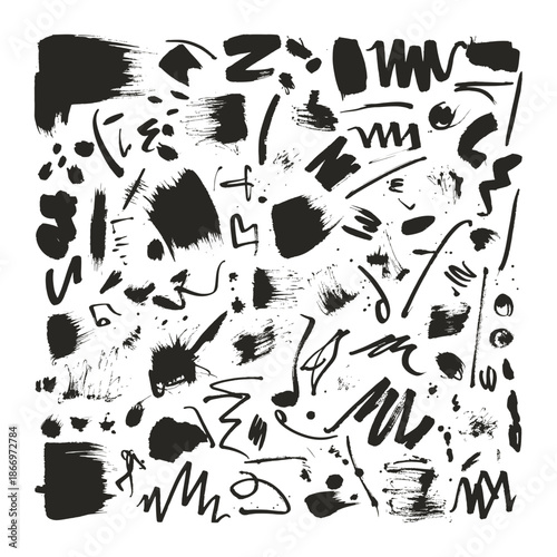 Abstract brush strokes on beige canvas