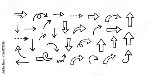 Diverse set of directional arrows and symbols