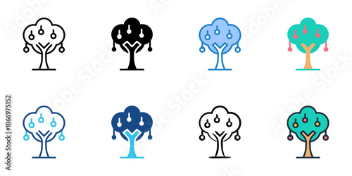 Fruit garden icons set multiple style collection. Editable stroke 
