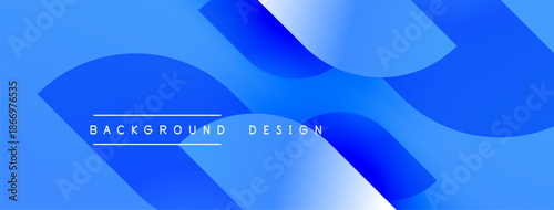Abstract blue gradient design. Smooth curves create dynamic visual effect. Text reads background design. Modern aesthetic.