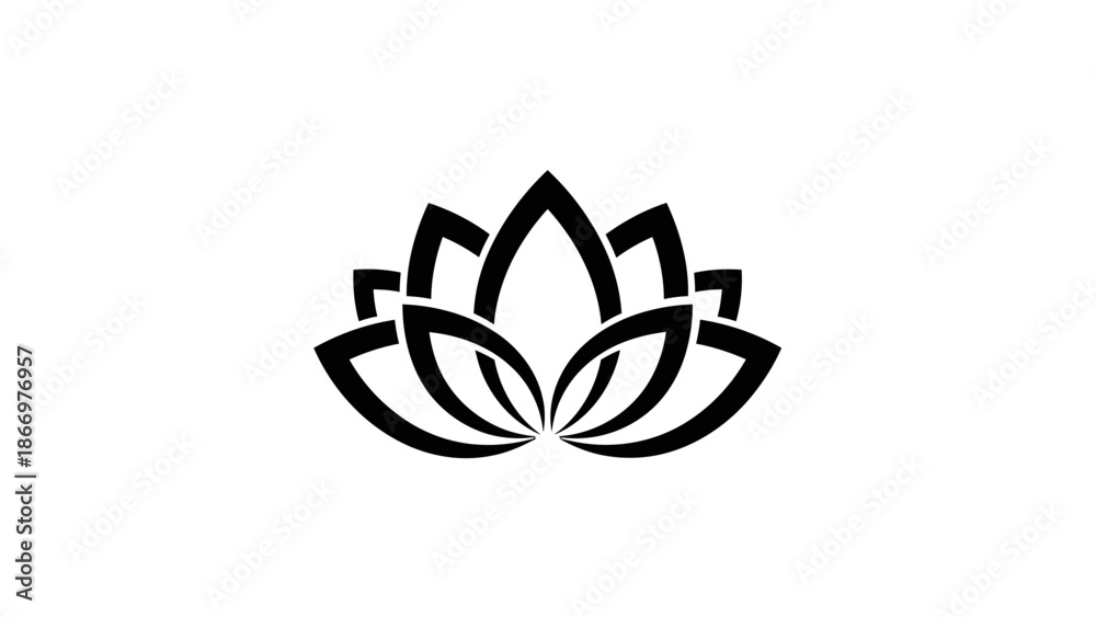 Fototapeta premium Elegant Black Lotus Flower Symbol Abstract Design.