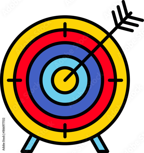Bullseye Target with Arrow Hit Icon