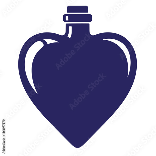 heart shaped perfume bottle with lid isolated on white background