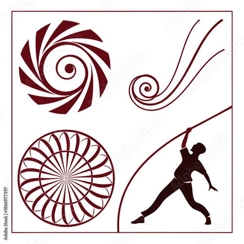 Abstract and athletic silhouettes