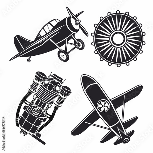 Fotografia Vintage aircraft components