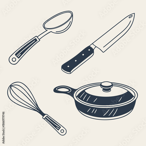 Kitchen utensils illustration