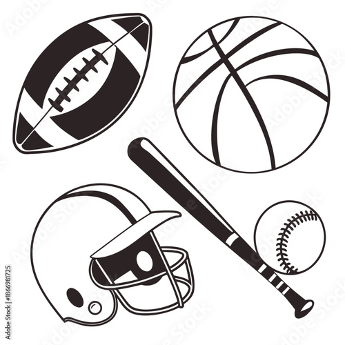 Sports equipment illustration
