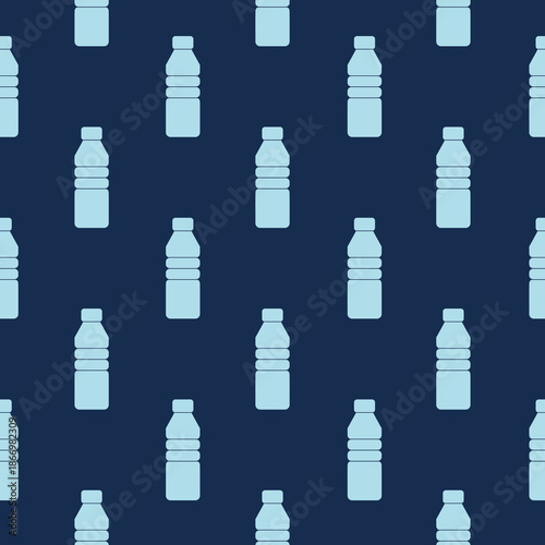 Plastic bottle seamless pattern isolated on color background
