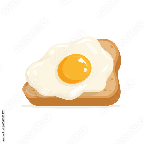 Minimal 2D vector illustration of Croque Madame in flat icon style on a plain white background.