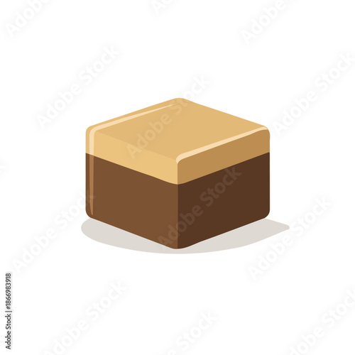 Fudge in a clean 2D flat vector icon style, minimal and simple, set on a plain white background.