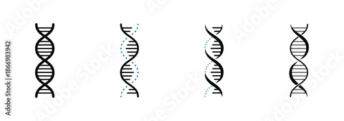 Set of Dna molecule icon isolated on white background