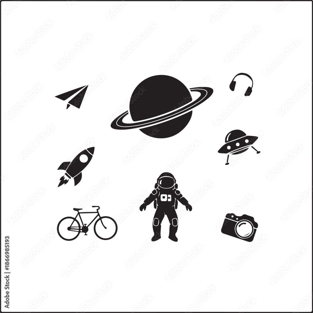 Obraz premium Square poster silhouette layout