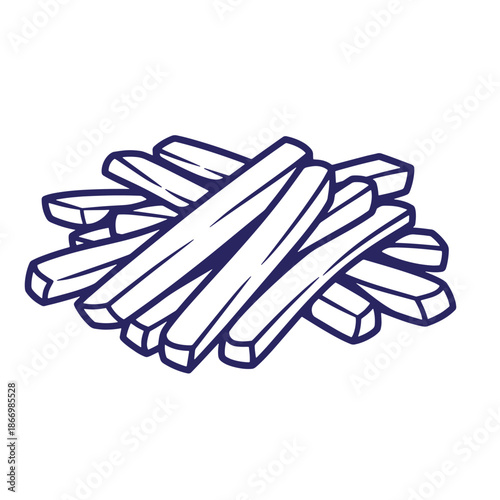 A pile of french fries in a simple illustration style for food concepts  snack ideas  fast food menus