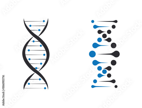 Set of Dna molecule icon isolated on white background