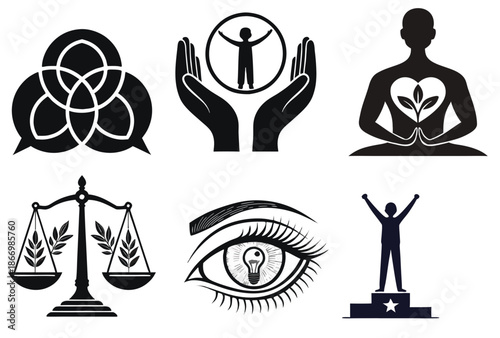  Neuro-Inclusive Workplace Symbols Black Simple Vector Icons Neurodivergent Inclusive Meaning Definition