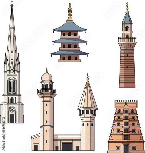 architectural landmarks, towers and pagodas