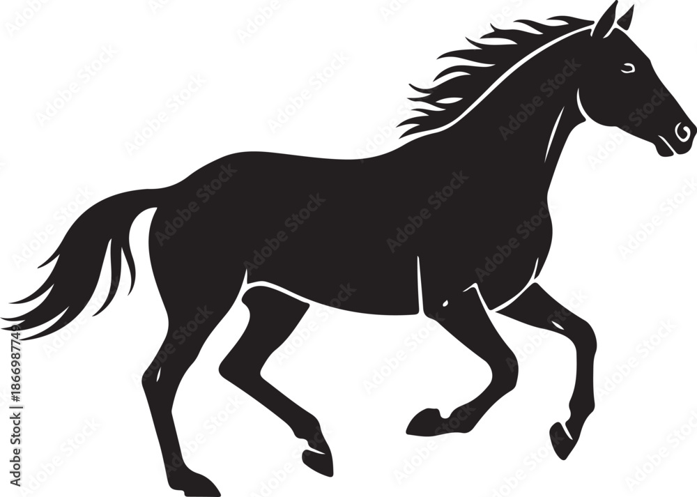 custom made wallpaper toronto digitalHorse galloping silhouette, dynamic motion