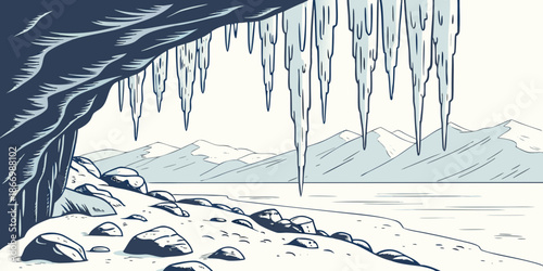 Icy mountain landscape