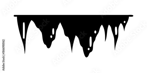 Dripping black substance