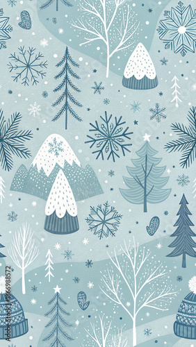 christmas tree seamless pattern