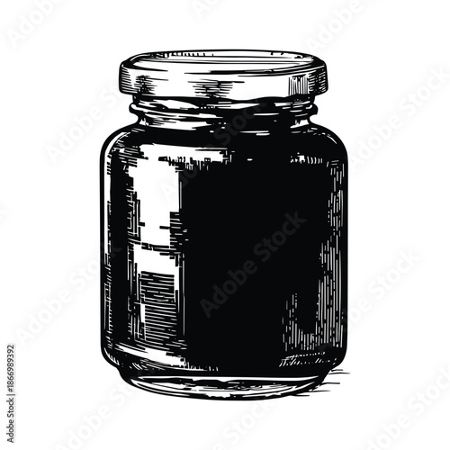 Vintage glass jar with lid engraving