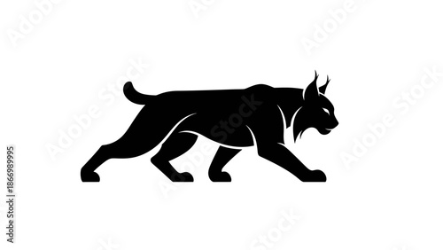 Majestic Lynx Silhouette - A Powerful and Elusive Wild Cat.