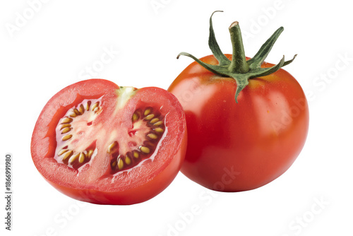 Wallpaper Mural fresh red tomato and cut half on white background. Torontodigital.ca