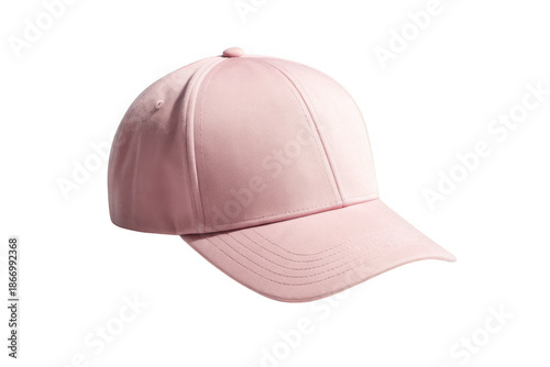 Pink baseball cap isolated on transparent background