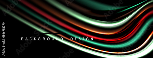 Abstract flowing lines create dynamic background. Vibrant colors blend, forming smooth curves, modern design element.