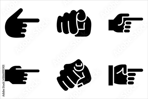 finger pointing icon, Hand gesture icon. perfect use for logo, presentation, website, and more on white background