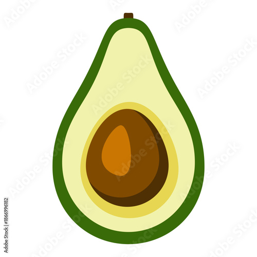 Vector Color Flat Design Icon - Avocado Fruit