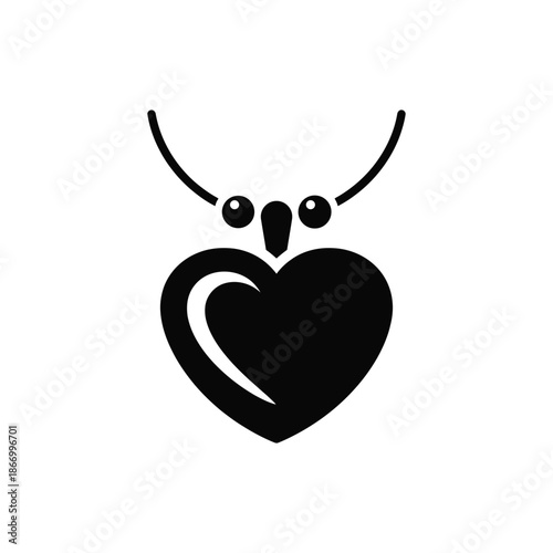 Elegant Heart Necklace Vector for Jewelry Shop & Fashion Logo