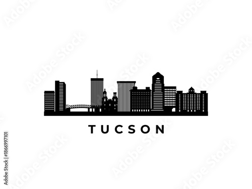 Vector Tucson skyline. Travel Tucson famous landmarks. Business and tourism concept for presentation, banner, web site.