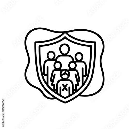 Group Protection Shield Rejection Concept Illustration.