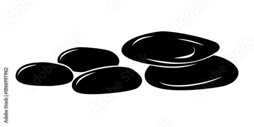 Black silhouette stones