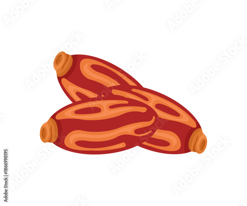 Three Dates Fruit  Healthy Snack Food Illustration
