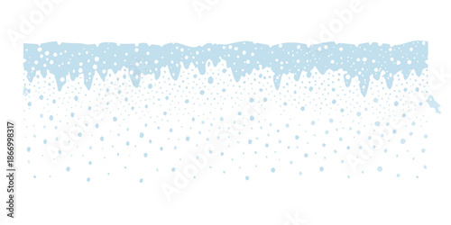 Snowy landscape with falling snowflakes