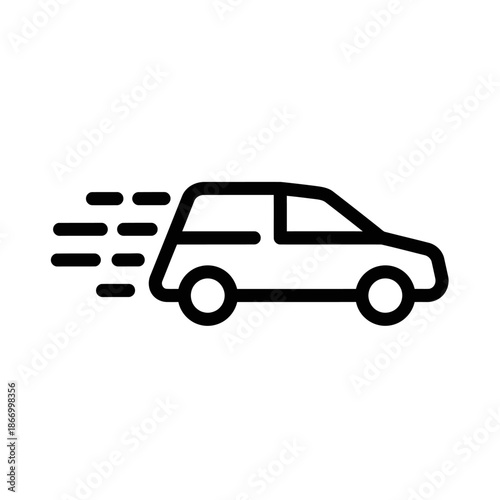 Moving Car Vector Illustration.