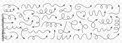 Elegant arrows set for business plan, presentation and education. Sign, Symbol, Hand drawn arrow collection