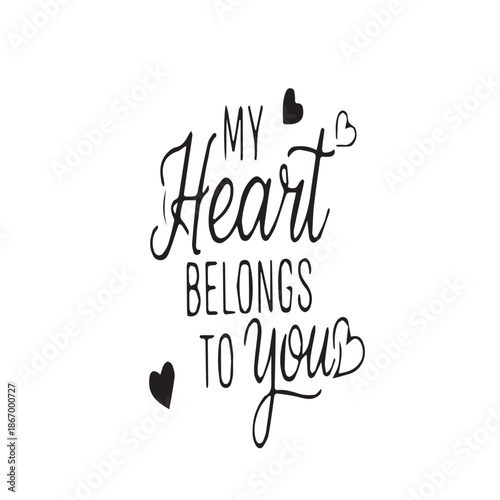 Romantic hearts surround sweet love message