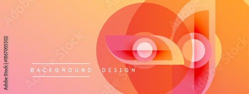 Abstract gradient background. Overlapping circles create dynamic visual effect. Warm colors dominate composition, suggesting energy, modernity.