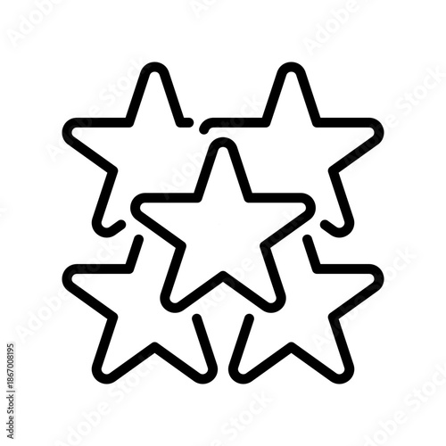 Best Rating Line Icon, Outline Symbol for Customer Review, Feedback Score, Quality Assurance, Top Choice, and User Satisfaction. Vector Sign Icon.