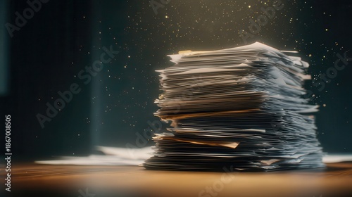 Document Backlog and Administrative Paperwork Overload on Office Desk
