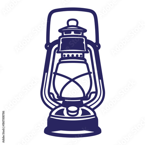 Vintage kerosene lamp with handle  old fashioned lighting  antique style