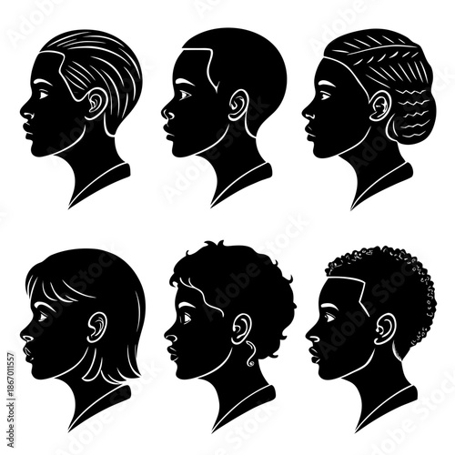Diverse silhouettes of women