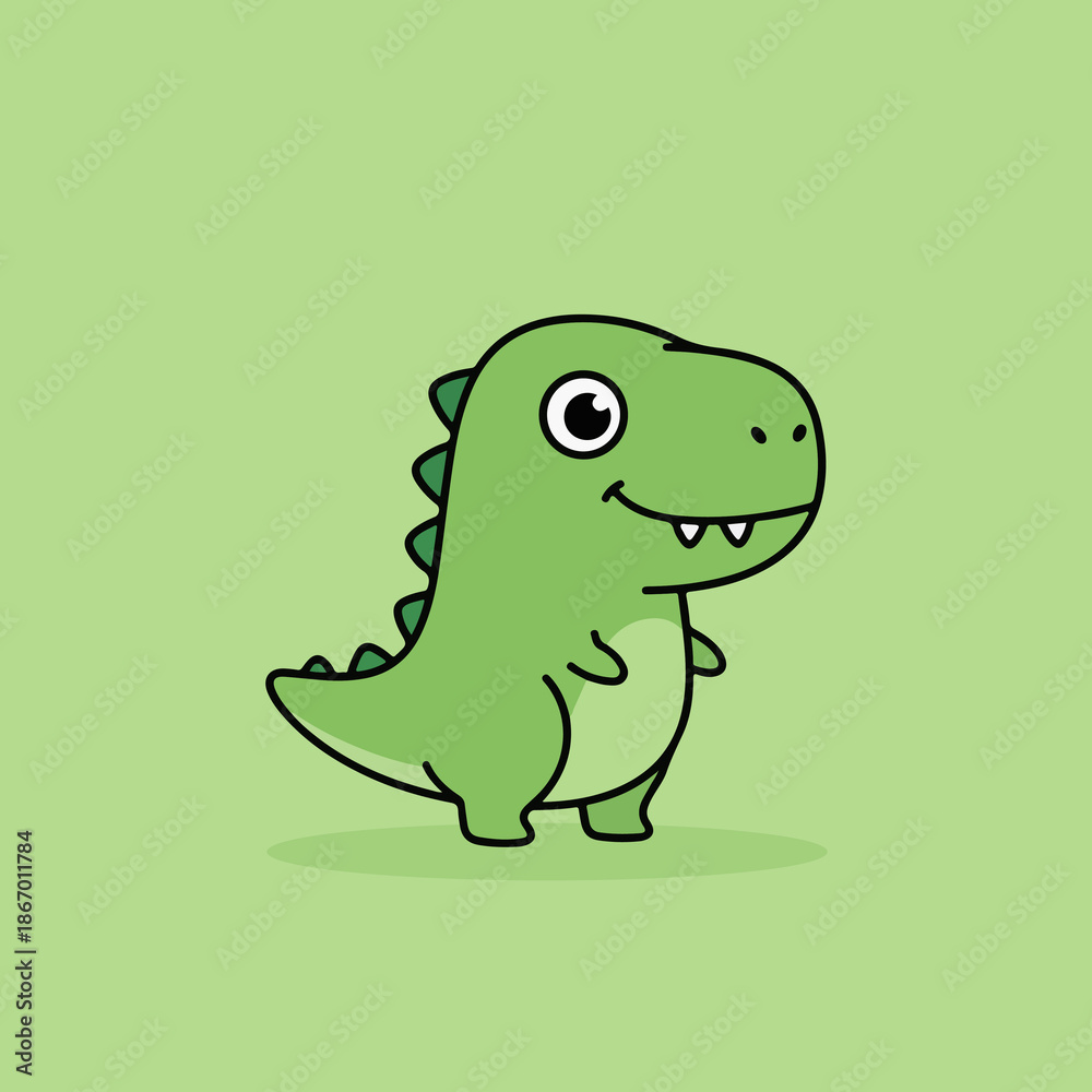 Fototapeta premium cute baby green t-rex