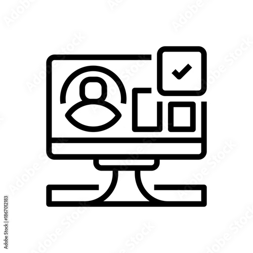 User Testing Line Icon, Outline Symbol for Usability Check, Experience Analysis, Quality Assurance, Feedback Collection, and System Trial. Vector Sign Icon.