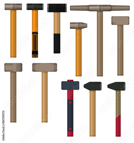 Various Construction Sledgehammers Models Vectors