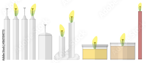 Various Religious Candles Models Vectors